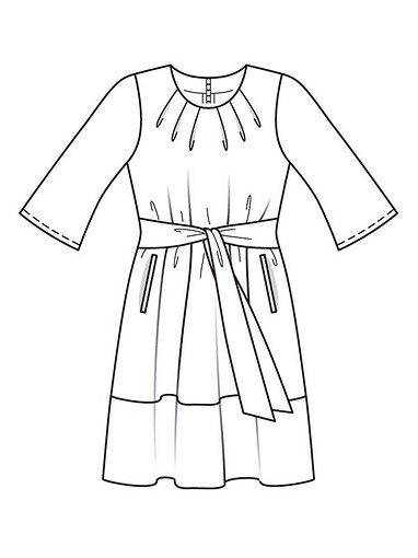 Платье с нижней планкой и завязками