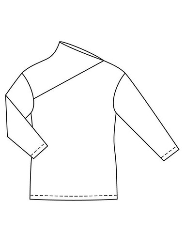 Пуловер с асимметричным воротником