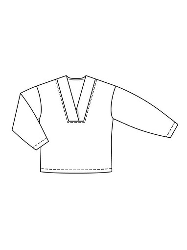 Пуловер с V-вырезом