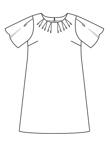 Платье А-силуэта с рукавами-крылышками