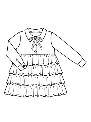 Платье с пышной юбкой для девочки