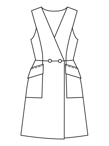 Платье-жилет с накладными карманами