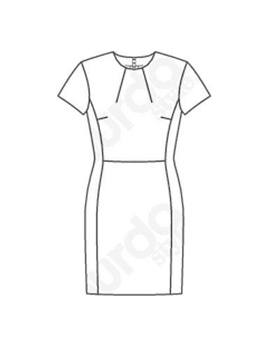 Платье-футляр с короткими рукавами