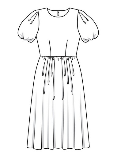 Платье с рукавами-фонариками