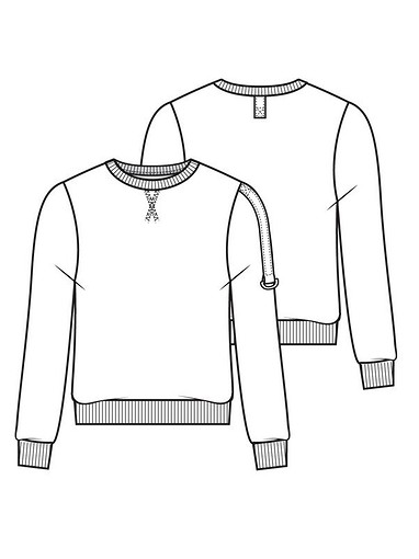 Пуловер с оригинальными деталями