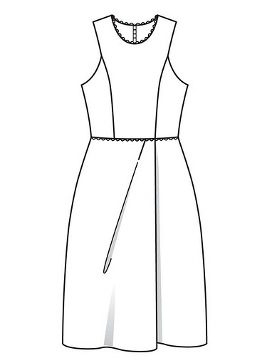 Платье с асимметричными складками на юбке 