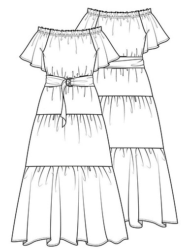 Платье с оборками