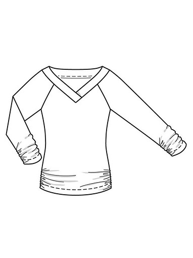 Пуловер с широкой планкой