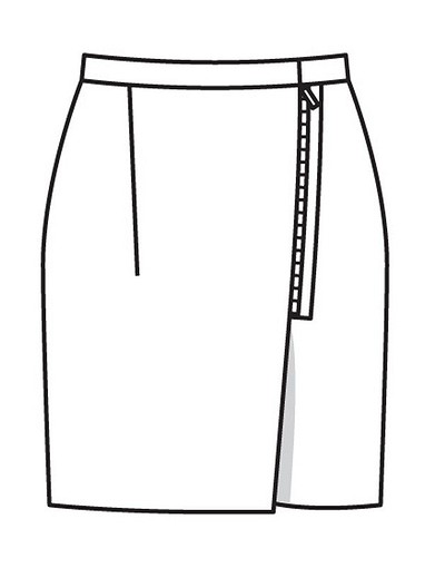 Мини-юбка с асимметричной застёжкой