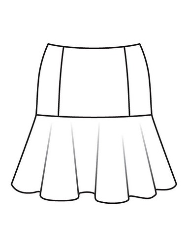 Короткая юбка-колокол