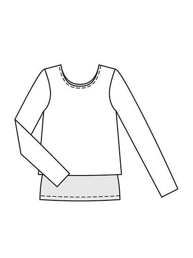 Пуловер с вырезом-качели на спинке