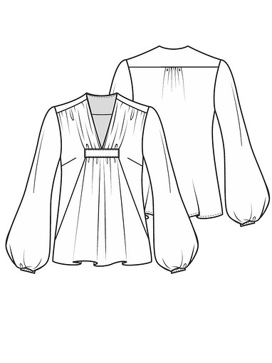 Блузка со сборками на груди