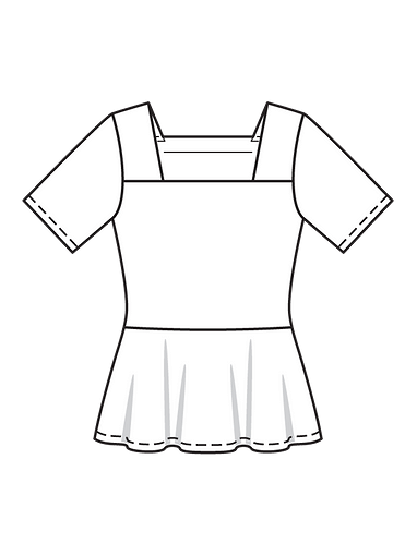 Блузка с квадратным вырезом