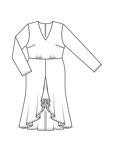 Платье с глубоким V-вырезом
