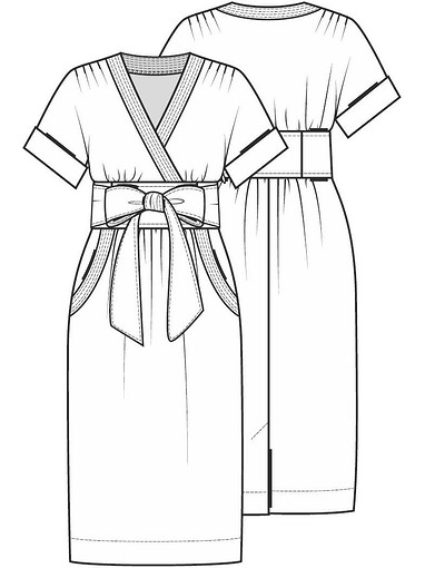 Платье в духе кимоно