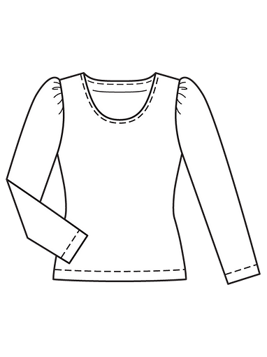 Пуловер с присборенными по окату рукавами