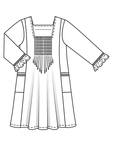 Платье с квадратным вырезом