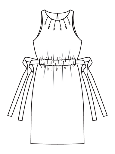 Платье на кулиске с завязками