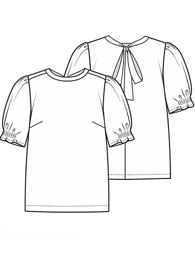 Блузка с рукавами-фонариками