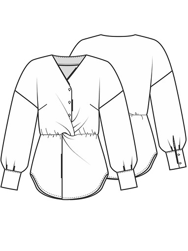 Блузка с драпировкой-узлом