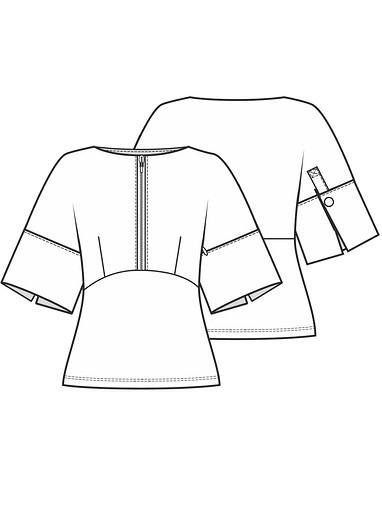 Блузка с манжетами размера XL