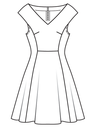 Платье с удлинённой линией плеч