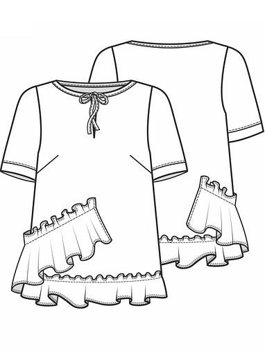 Трикотажная блузка прямого кроя