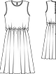 Платье без рукавов с присборенной юбкой №120 — выкройка из Burda 12/2013