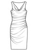Платье с волнообразным вырезом горловины №101 B — выкройка из Burda 6/2013