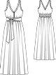 Платье с глубоким V-образным вырезом №125 — выкройка из Burda 4/2013