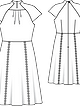 Платье с цельнокроеными рукавами №119 — выкройка из Burda 8/2011