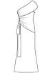 Платье асимметричного силуэта №126 — выкройка из Burda 11/2011