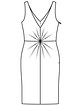 Платье с глубоким вырезом горловины №123 — выкройка из Burda 11/2011