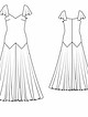Платье макси с рукавами-крылышками №121 — выкройка из Burda 3/2014