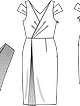 Платье с глубоким V-образным вырезом горловины №108 — выкройка из Burda 6/2014