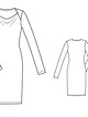 Платье с волнообразным вырезом горловины №105 — выкройка из Burda 10/2014