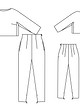 Блузка с цельнокроеными рукавами и брюки с высокой талией №129