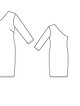 Платье на одно плечо с рукавом №102 — выкройка из Burda 4/2015