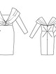 Платье с декольте и рукавами реглан №120 — выкройка из Burda 5/2015