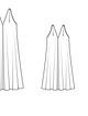 Платье расклешенное с V-образным вырезом №117 — выкройка из Burda 6/2015