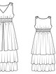 Платье с ярусной юбкой №129 — выкройка из Burda 6/2015