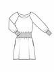 Платье с рукавами реглан №116 А — выкройка из Burda 8/2015