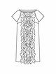 Платье прямого кроя с рюшами №114 — выкройка из Burda 8/2015