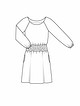 Платье с рукавами реглан №116 В — выкройка из Burda 8/2015