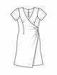 Платье с V-образным вырезом №107 — выкройка из Burda 9/2015