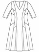 Платье с рельефными швами №128 — выкройка из Burda 9/2015