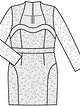 Платье из кружева №423 — выкройка из Burda. Мода для полных 2/2015