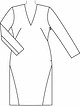 Платье с V-образным вырезом №131 А — выкройка из Burda 10/2015
