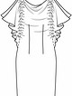 Платье с цельнокроеными рукавами №119 С — выкройка из Burda 11/2015