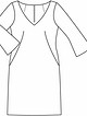 Платье с V-образным вырезом №133 — выкройка из Burda 12/2015